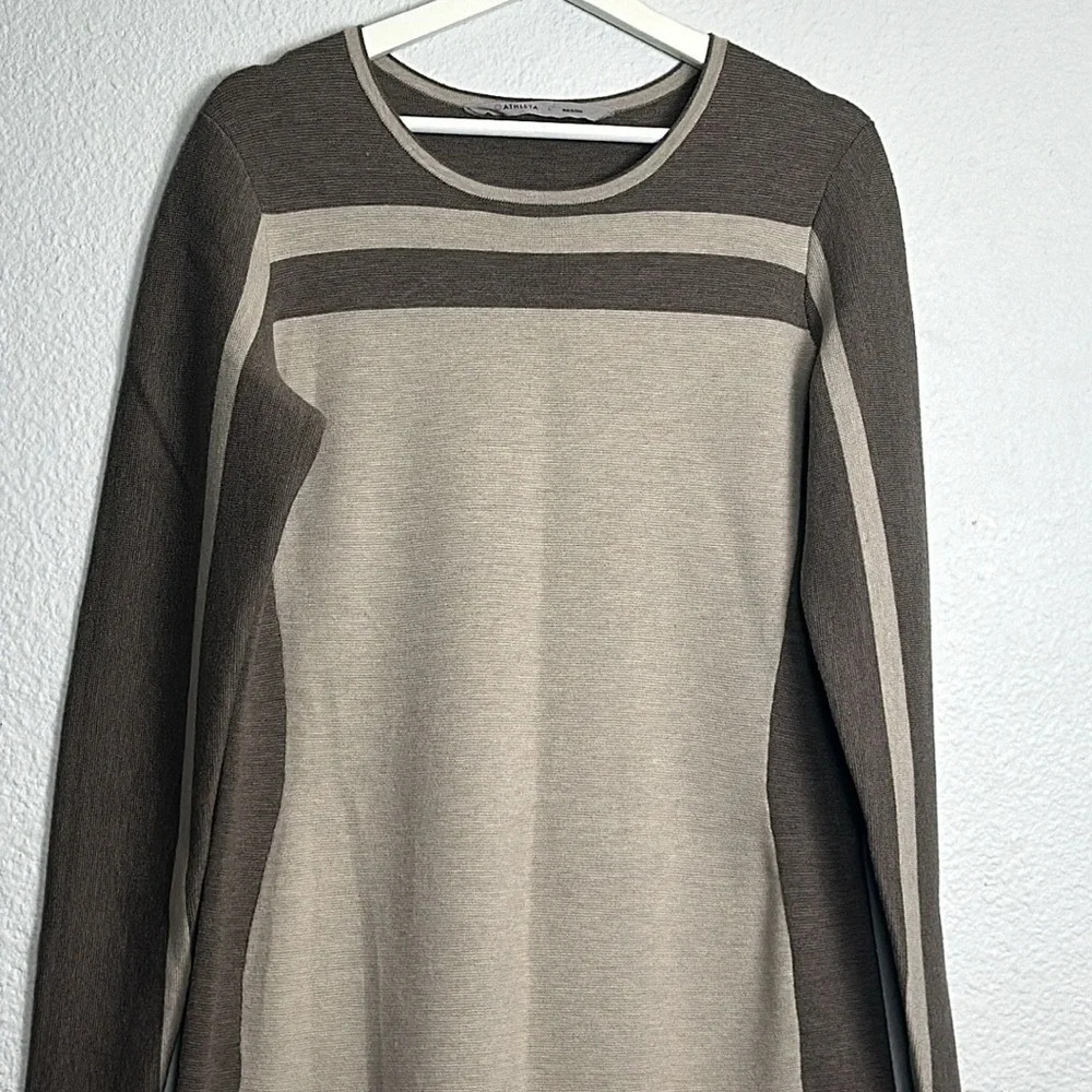 Athleta Boreal Two Tone Wool Blend Sweater Dress Women's Size Large Long Sleeve - Picture 3 of 12